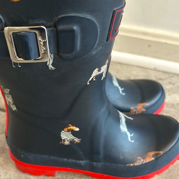 Joules Molly Rain Boots Navy Dog Print - Picture 4 of 7